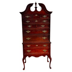 Queen Ann Style "Bassett" Two-Piece Top High Boy Dresser