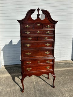 Queen Ann Style "Bassett" Two-Piece Top High Boy Dresser