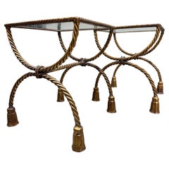 Pair of gilt iron side tables Italie 1970