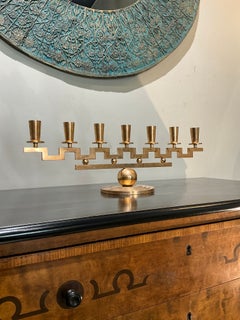 Lars Holmstrom brass candelabra Sweden 1940