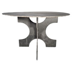Large round french slate table circa 1950