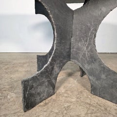 Large round french slate table circa 1950