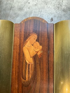 Pair of Birger Ekman Swedish sconces Mary and Joseph circa 1920