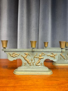 Pair of Swedish brass candelsticks circa 1940