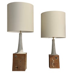 Pair of ceramic lamps by Axella Denmark 1970