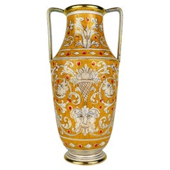 Antique ceramic vase by Serafino Volpi for Deruta, Italy, 1940-50s