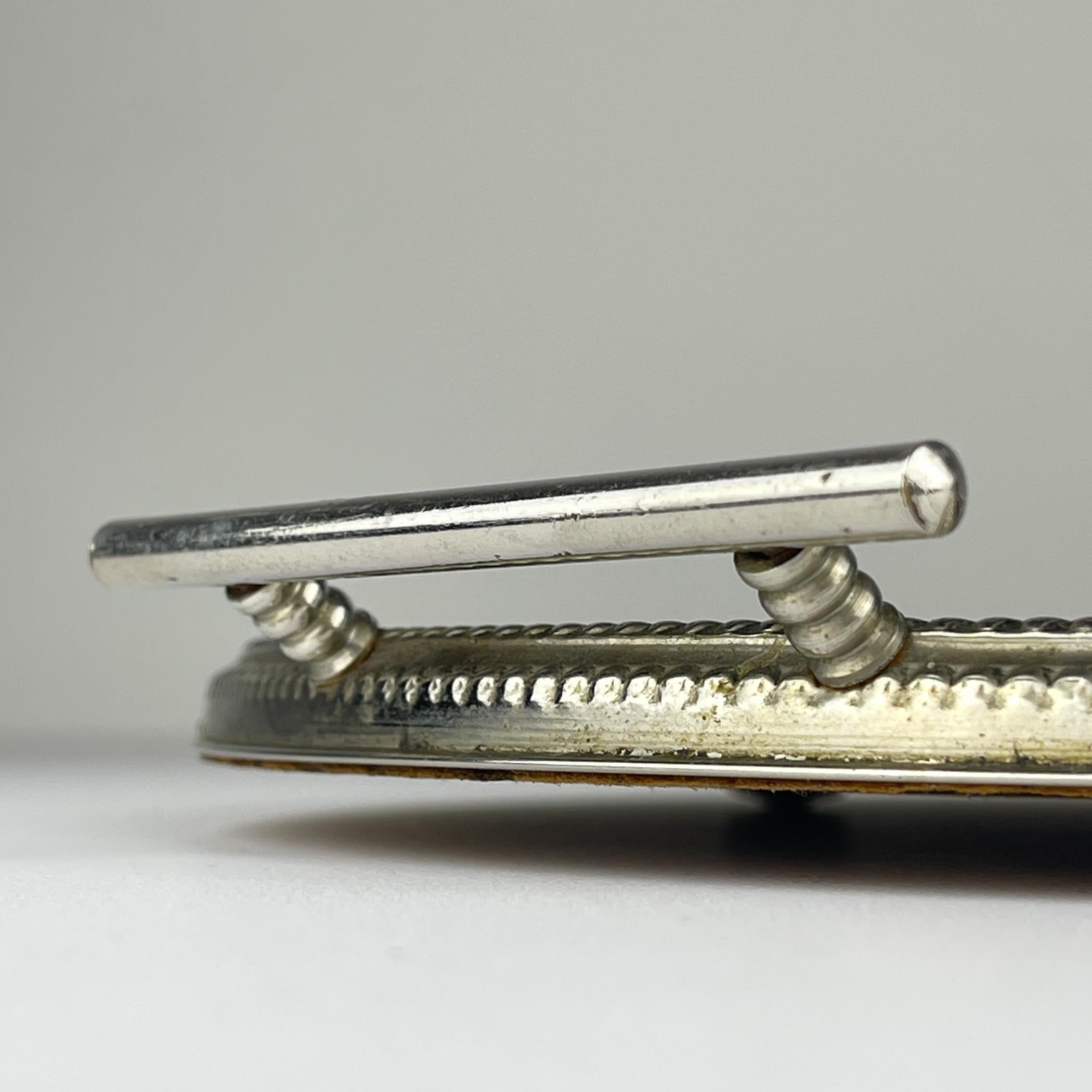 Vintage Metalltablett mit Spiegel, Italien 1970er im Zustand „Gut“ im Angebot in Miklavž Pri Taboru, SI