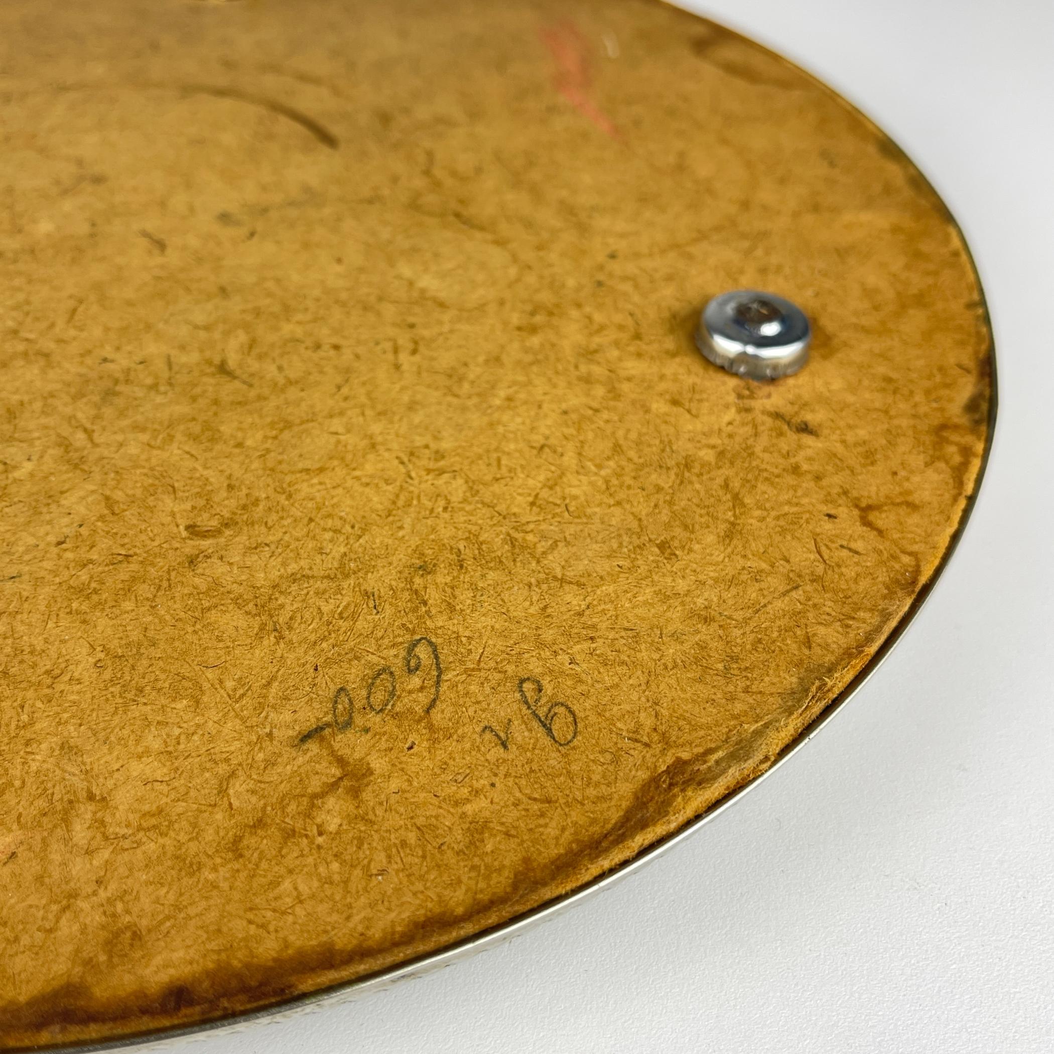 Vintage Metalltablett mit Spiegel, Italien 1970er im Angebot 6