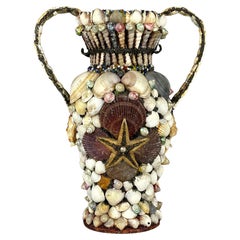Vintage vase of shells 70s