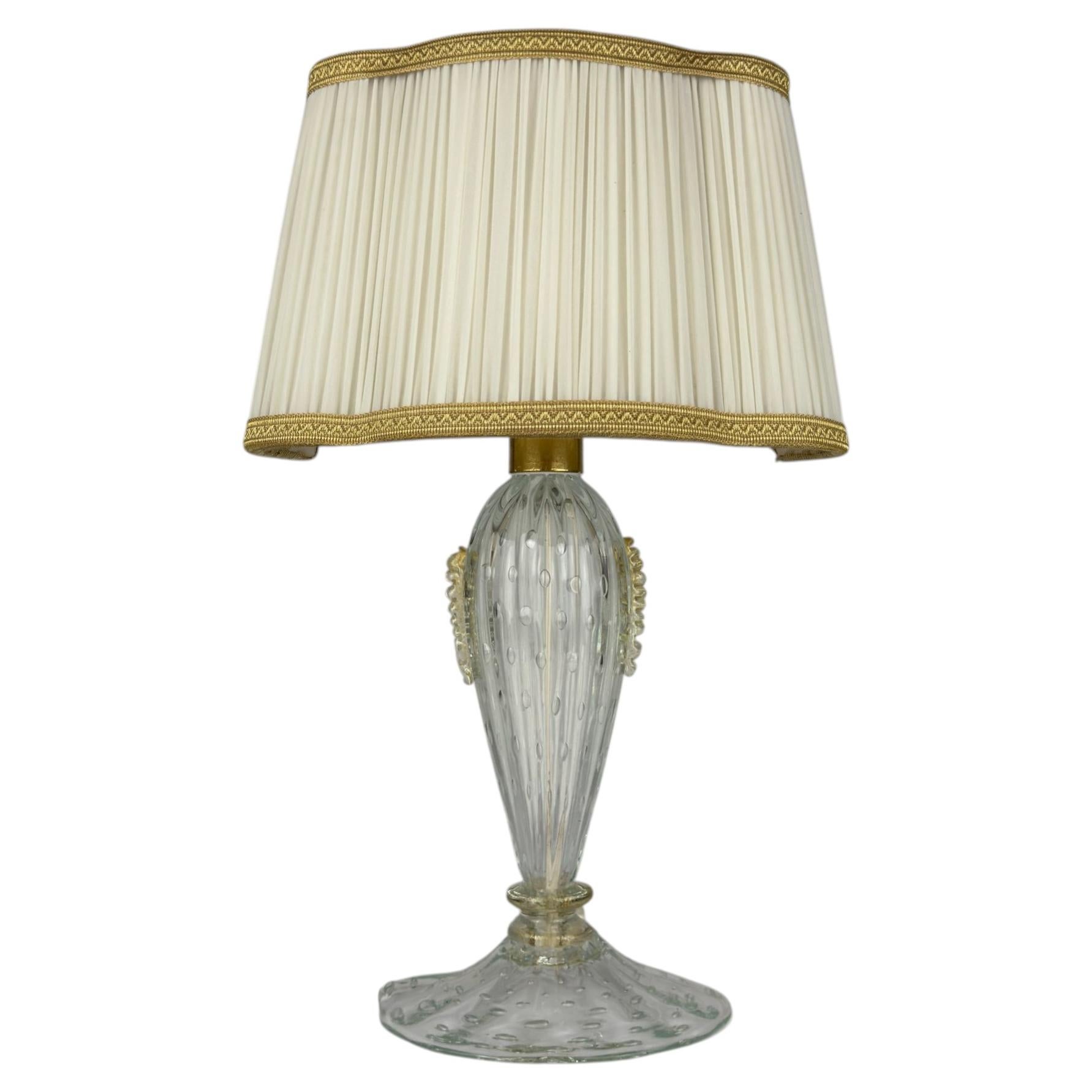 Lampada da tavolo originale in vetro di Murano di Barovier&Toso, Italia anni '80