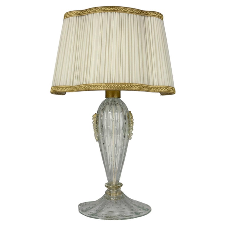 Original Murano glass table lamp by Barovier and Toso, Italy 1980s