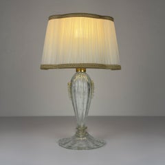 Lámpara de mesa original de cristal de Murano de Barovier y Toso, Italia años 80