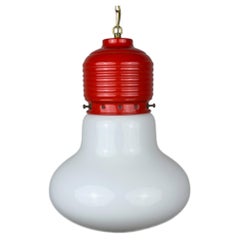Vintage opaline pendant lamp Arianna by Piero Brombin for Artemide, Italy 1980s