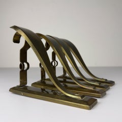 Soportes antiguos de latón para barras de cortina de estilo Art Nouveau, juego de 4, Austria, años 1900