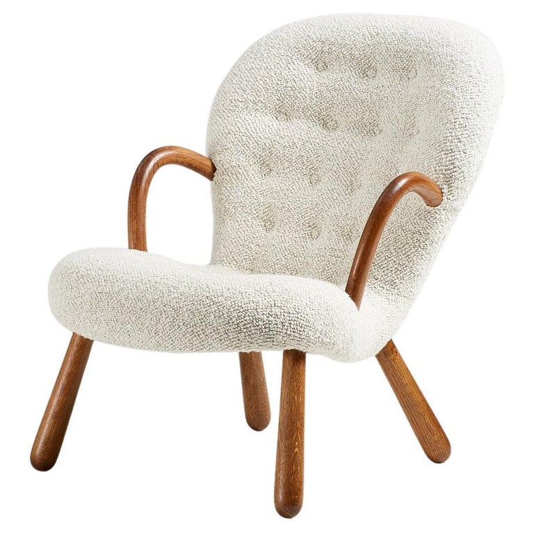 Arnold Madsen Boucle Clam Chair 1944 For Sale