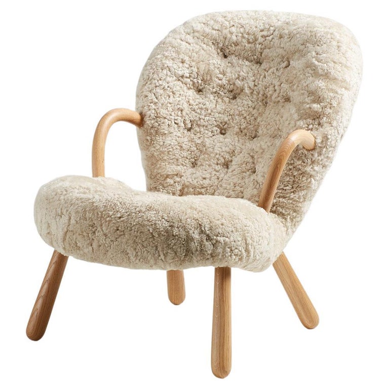 Arnold Madsen Sheepskin Clam Chair, 1944 For Sale