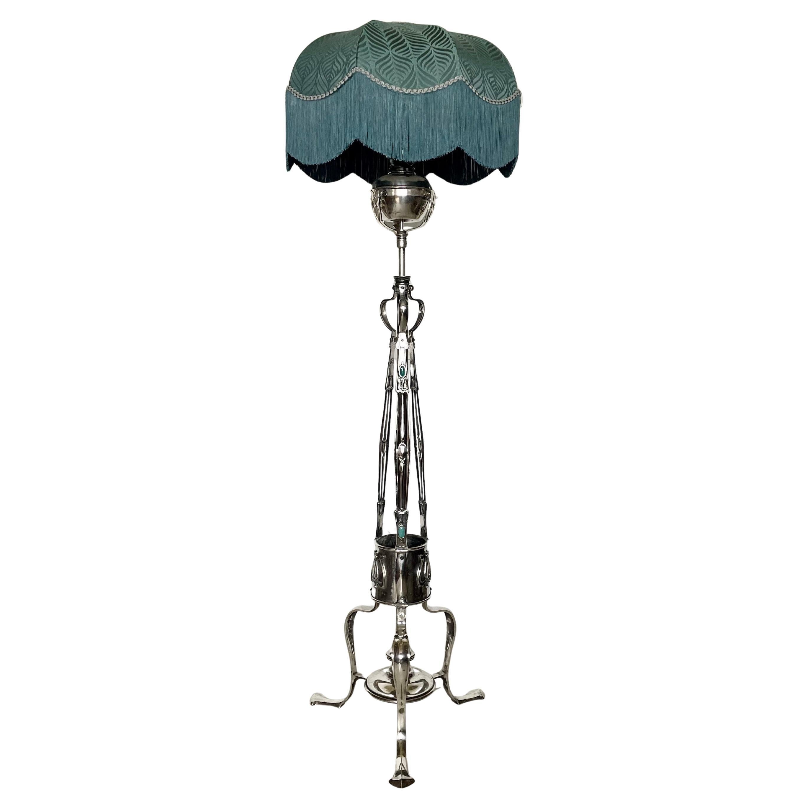 Silver Plated Standard Lamp For Sale