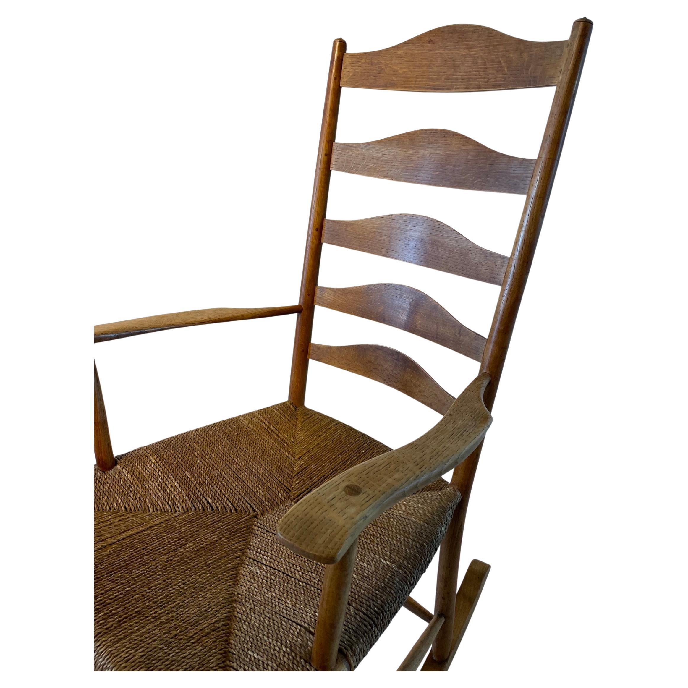 Eiche Schaukelstuhl WIth Seagrass Sitz von Dicon Nance im Angebot