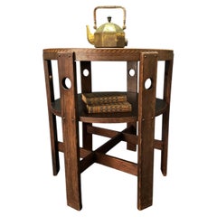 Glasgow School Oak Circular Top Table