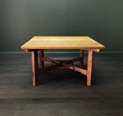 Cotswold School Large Square Oak Dining Table By Sidney Barnsley