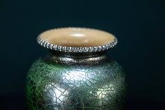 Arts & Crafts Platinum Crackle Glaze Vase By Sir Edmund Elton