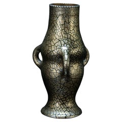 Arts & Crafts Gold Crackle Glaze Vase By Sir Edmund Elton
