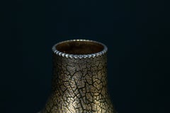 Arts & Crafts Gold Crackle Glaze Vase By Sir Edmund Elton