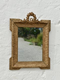 French Antique Giltwood Wall Mirror, Napoleon III, Louis XV Revival, c.1870