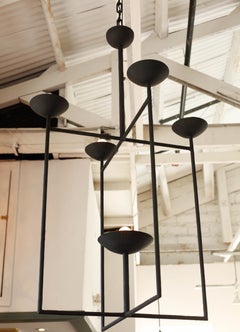 Custom Black Plaster Lantern Chandelier by Tracey Garet