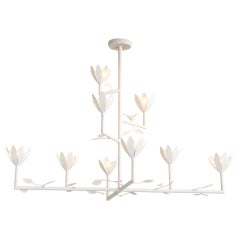 9 Lampadario in gesso a barre incrociate con uccello e foglie