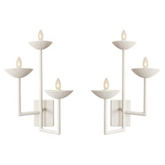 3 Arm Plaster Sconce Pair by Tracey Garet of Apsara Interior Design