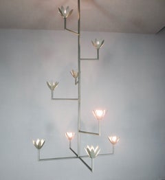 9 Bloom Cross Bar Plaster Chandelier by Tracey Garet of Apsara Interior Design