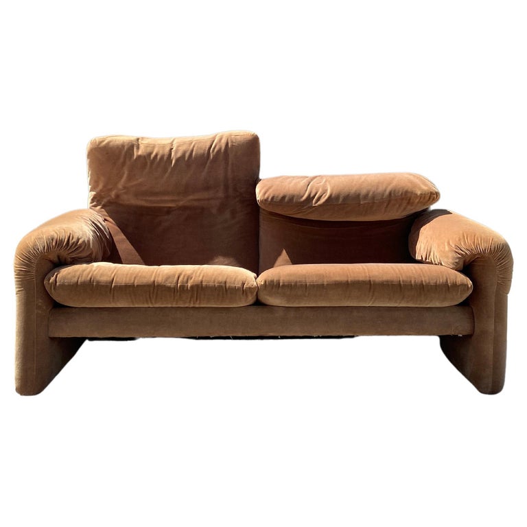 Sofa im Maralunga-Stil aus weichem Baumwollsamt, 2er-Set im Angebot bei  1stDibs