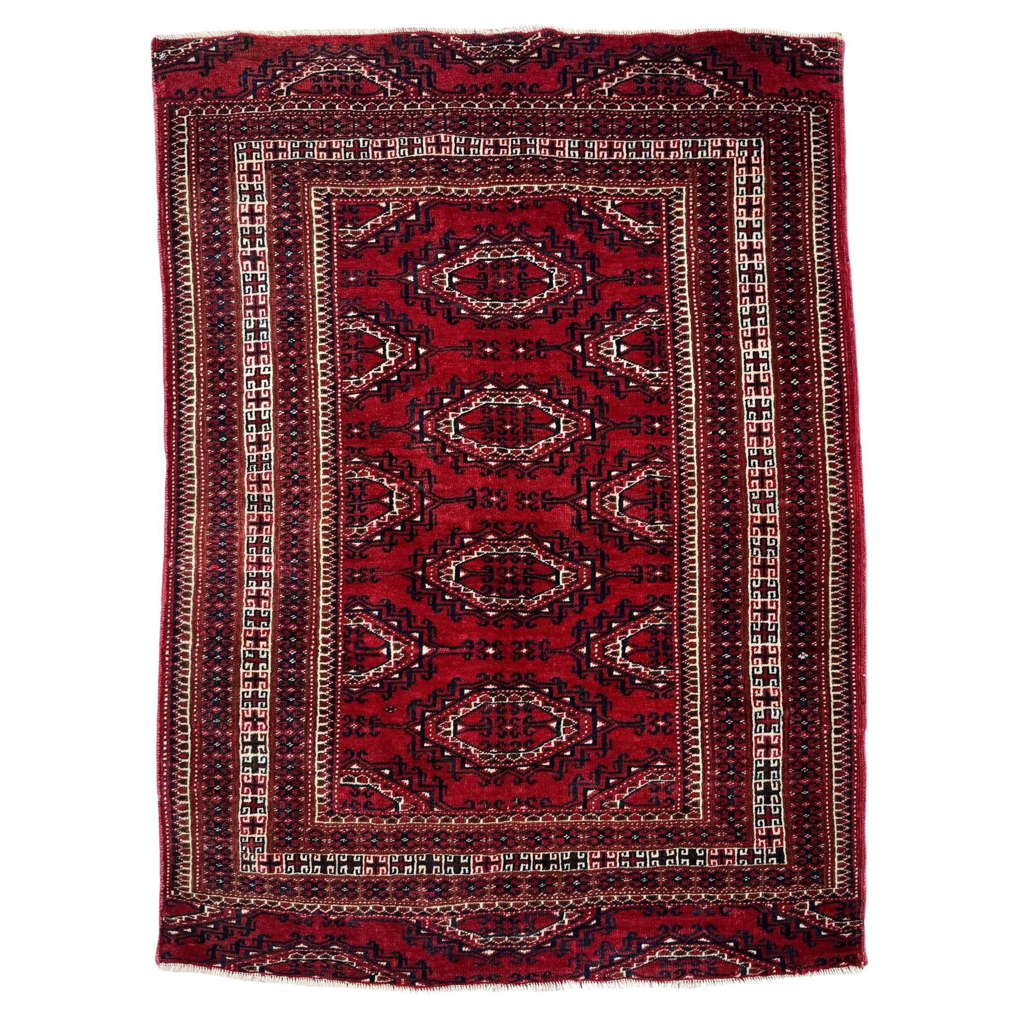 Tappeto vintage Turkmen Yomut 1,22 m x 0,95 m in vendita