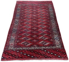 Alfombra antigua turcomana Yomut de 2,98 m x 1,94 m
