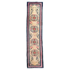 Antigua alfombra tibetana 4,03 m x 0,81 m