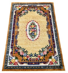 Vintage Chinese Silk Carpet 2.43m X 1.59m