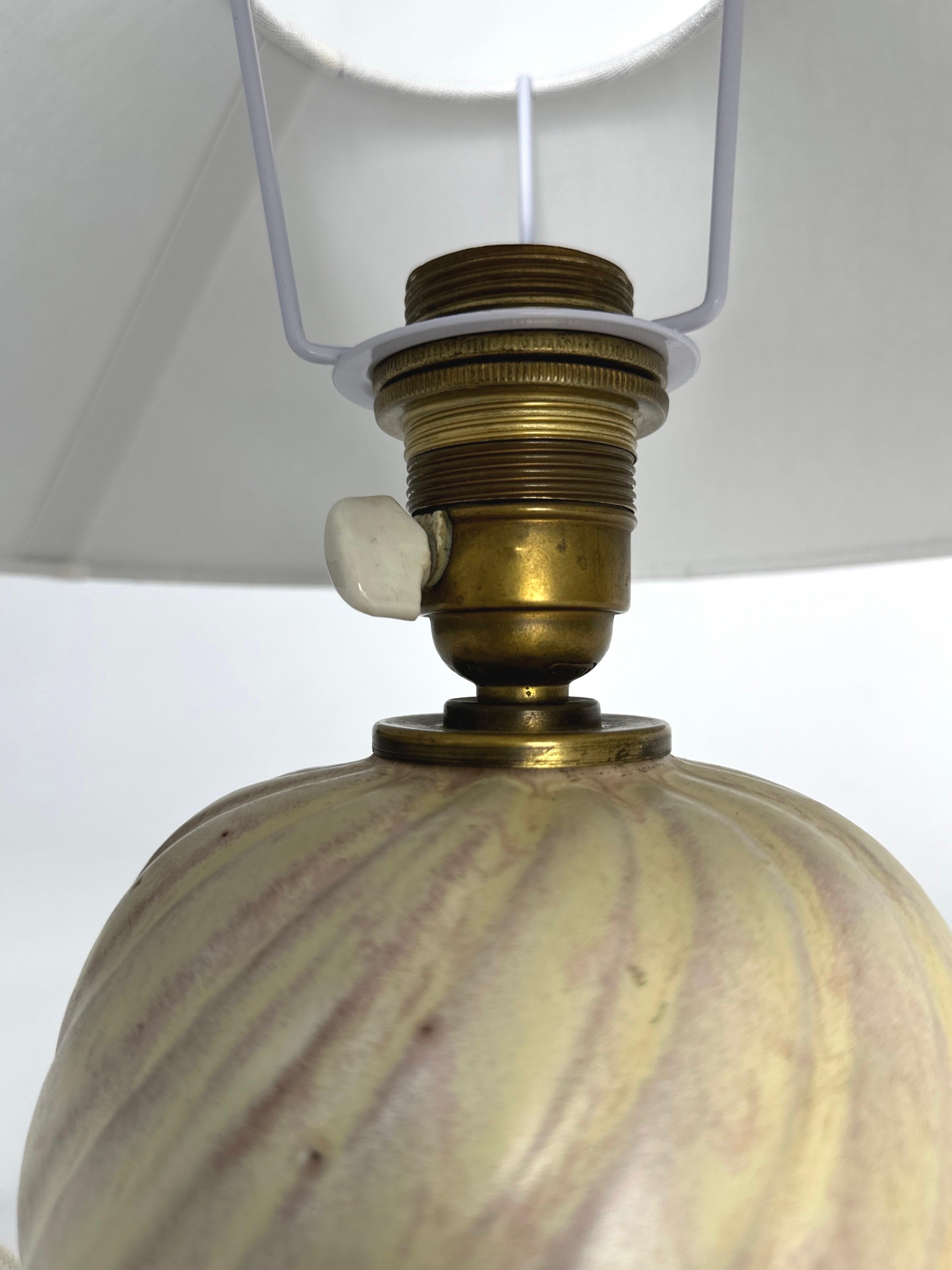 Anna Lisa Thomson Tischlampe Ekeby Keramik Schweden 1930er Jahre Wirbelglasur im Angebot 5