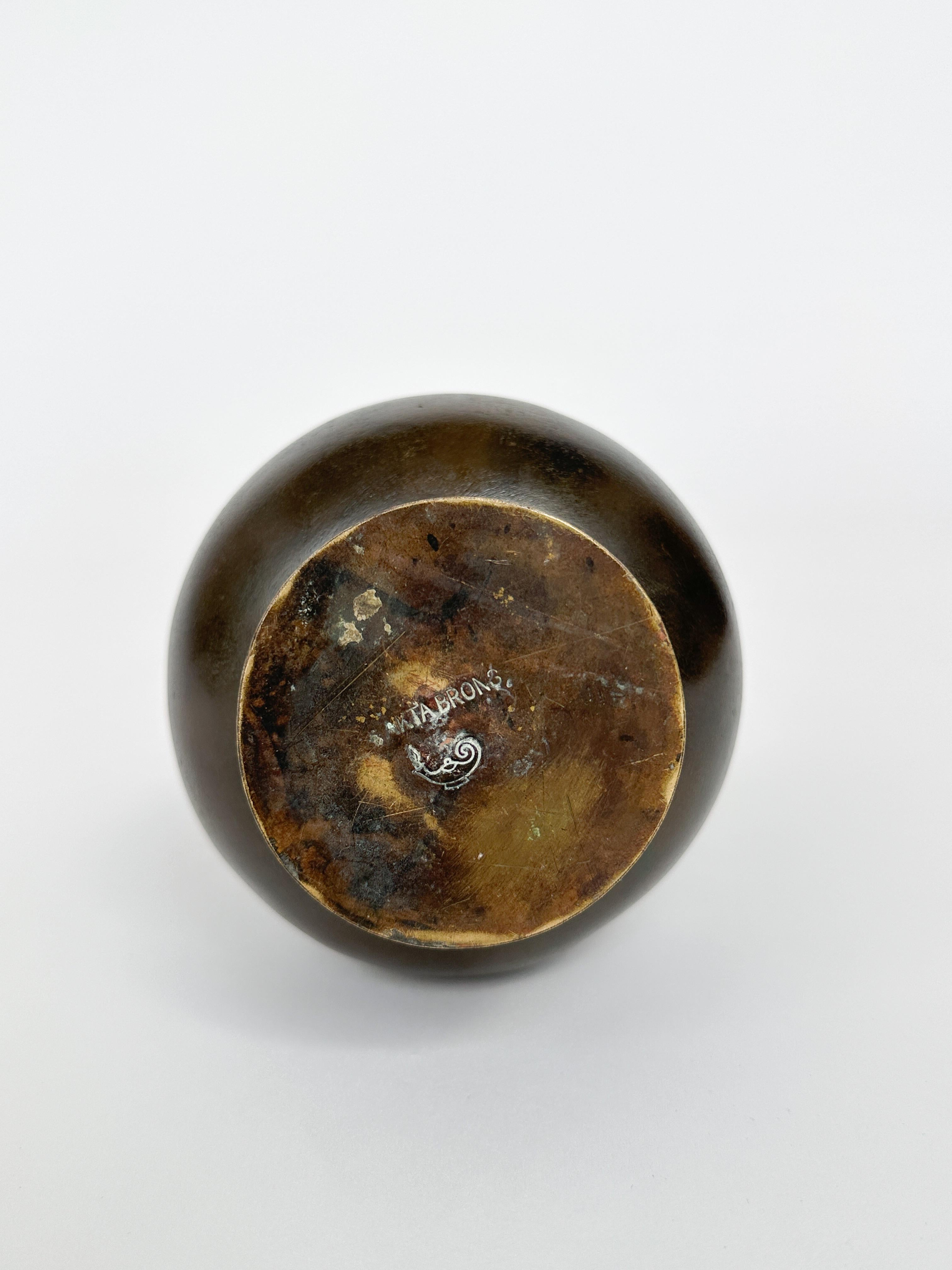 Art Deco Swedish Bronze Vase 1930s Swedish Grace For Sale 3
