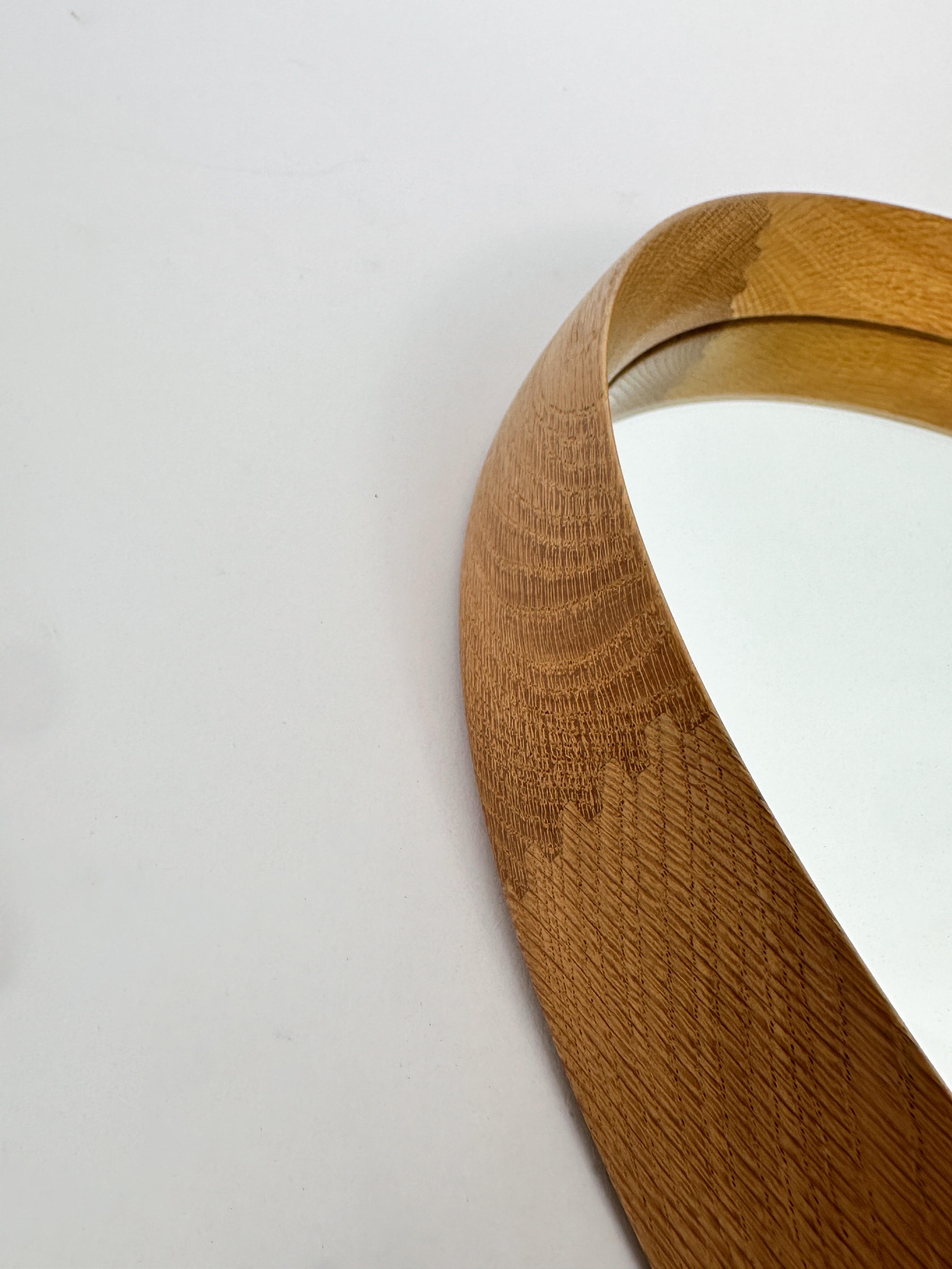 Uno & Östen Kristiansson Specchio Oak Cinturino in Pelle Luxus Vittsjö Svezia 1960s in vendita 3