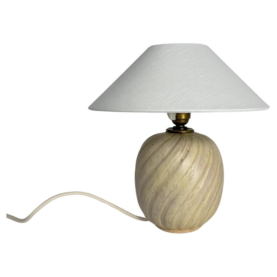 Anna Lisa Thomson Tischlampe Ekeby Keramik Schweden 1930er Jahre Wirbelglasur