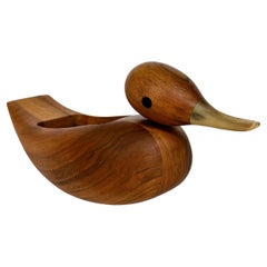 Carl Auböck Duck Valet Walnut Horn Bowl Austria 1960s Catch All Model 4960