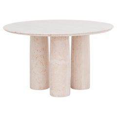 Il Colonnato Runder Esstisch aus Travertinmarmor von Mario Bellini, Säulenbeine Il Colonnato Runder Esstisch aus Travertinmarmor von Mario Bellini, Säulenbeine