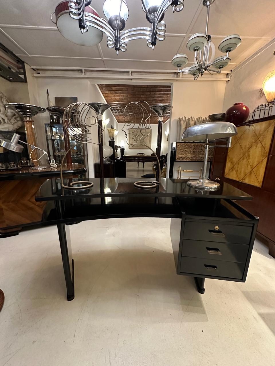 France Desk Art Deco, 1950, France, Material: Wood Attributed to Jean Souvrain 5