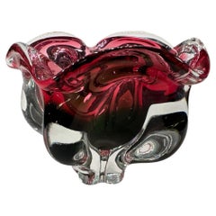 Mid-Century Modern Murano Glass Centerpiece, Sommerso Technique, 1970
