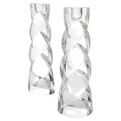 Paire de bougies en cristal, 1930, enseigne, Rogaska 'Slovénie'