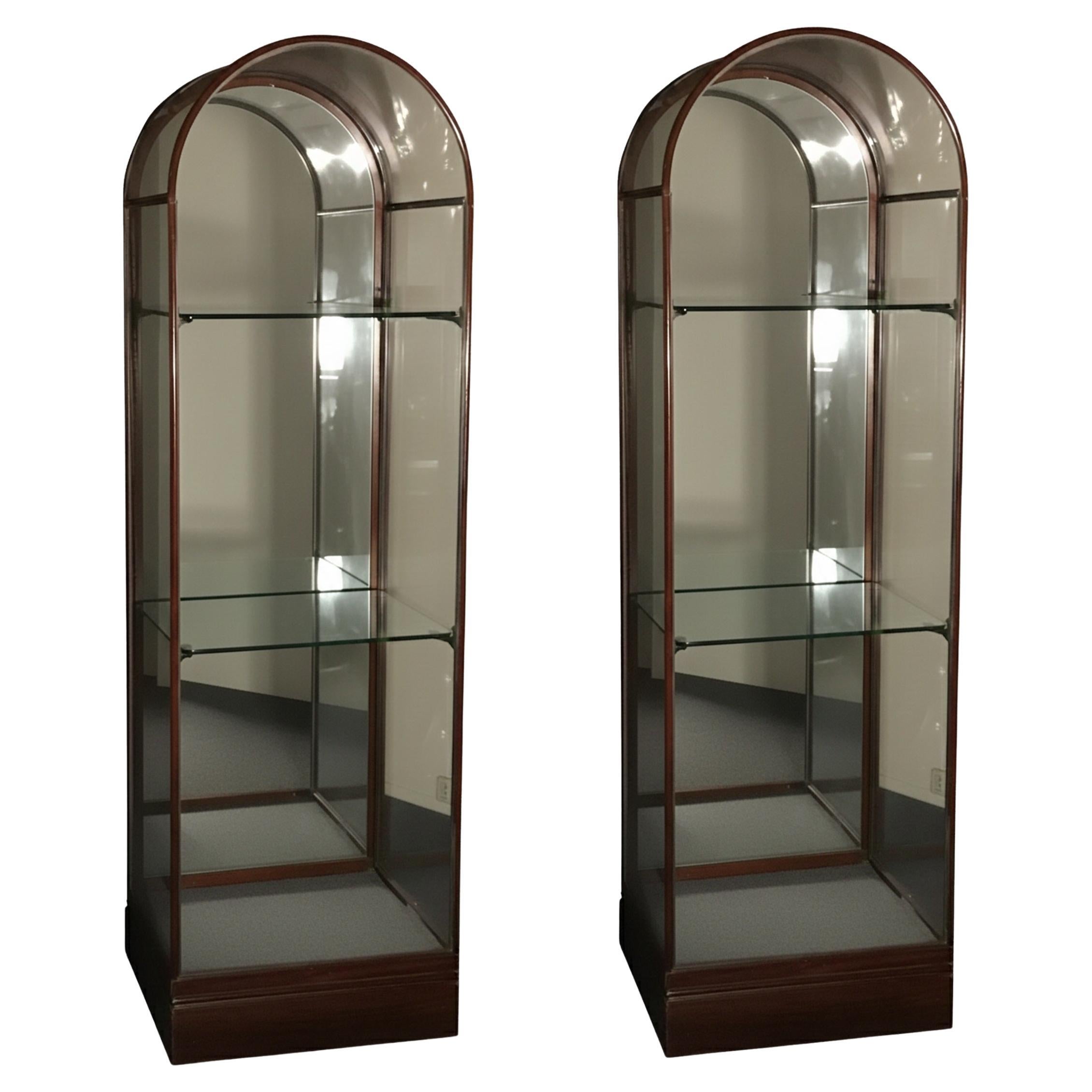 Pair of Art Deco French Vitrines, 1930, Materials: Wood and Glass