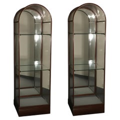 vente unique vitrine Paire de Vitrines Art Déco Françaises, 1930, Matériaux : Bois et verre
