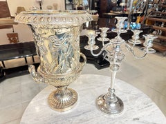 Gran Pareja de Candelabros, Jugendstil, Art Nouveau, Francia, 1900, Firma, Christofle