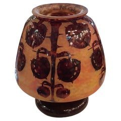  Big Vase Sign: Le Verre Francais ( Decoration Marrons ) Style: Art Nouveau